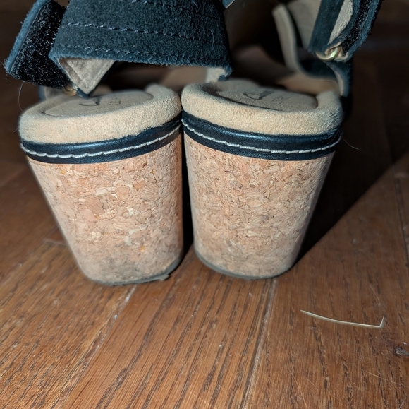 Clark's Giselle Cove Women's Black Suede Wedge Sandals - Picture 5 of 11